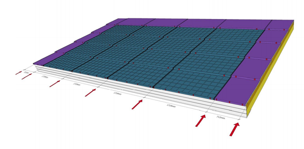 Tegning av Solar Roof integrert solcelleanlegg